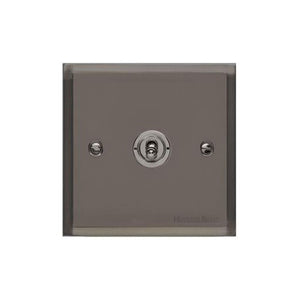 Elite Stepped Plate Range Polished Black Nickel Switches & Sockets, S06 - 1 Gang Intermediate Toggle Switch by Heritage Brass By M-Marcus