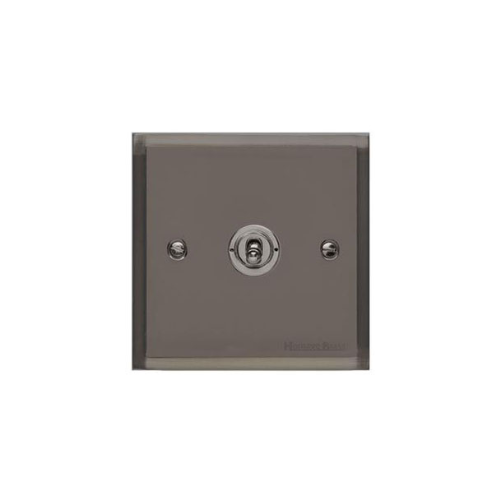 Elite Stepped Plate Range Polished Black Nickel Switches & Sockets, S06 - 1 Gang Toggle Switch by Heritage Brass By M-Marcus