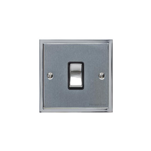 Elite Stepped Plate Range Satin Chrome Switches & Sockets, S03 - 1 Gang Intermediate Rocker Switch by Heritage Brass By M-Marcus
