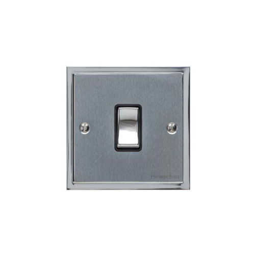 Elite Stepped Plate Range Satin Chrome Switches & Sockets, S03 - 1 Gang Intermediate Rocker Switch by Heritage Brass By M-Marcus