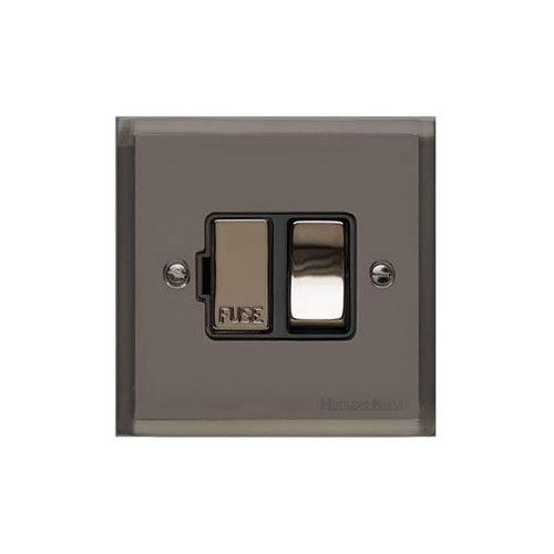 Elite Stepped Plate Range Polished Black Nickel Switches & Sockets, S06 - Switched Spur (13 Amp) by Heritage Brass By M-Marcus