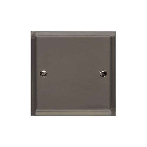 Elite Stepped Plate Range Polished Black Nickel Switches & Sockets, S06 - Single Blank Plate by Heritage Brass By M-Marcus