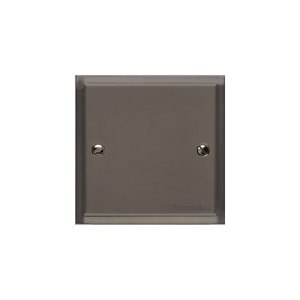 Elite Stepped Plate Range Polished Black Nickel Switches & Sockets, S06 - Single Blank Plate by Heritage Brass By M-Marcus