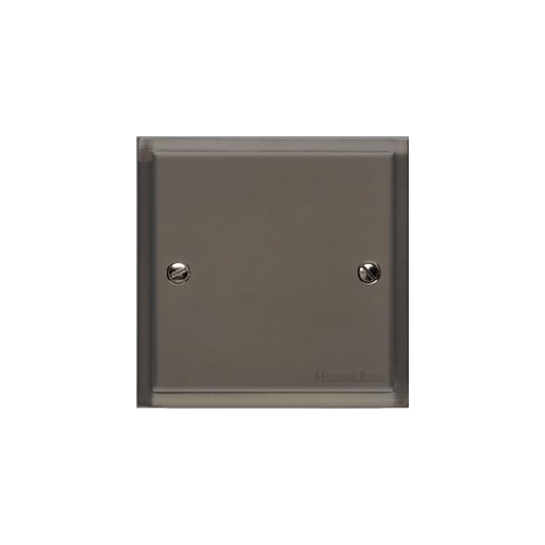 Elite Stepped Plate Range Polished Black Nickel Switches & Sockets, S06 - Single Blank Plate by Heritage Brass By M-Marcus