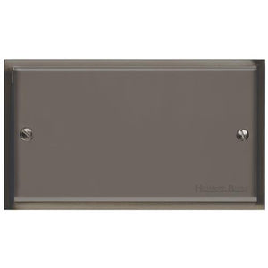 Elite Stepped Plate Range Polished Black Nickel Switches & Sockets, S06 - Double Blank Plate by Heritage Brass By M-Marcus