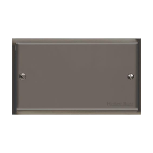 Elite Stepped Plate Range Polished Black Nickel Switches & Sockets, S06 - Double Blank Plate by Heritage Brass By M-Marcus