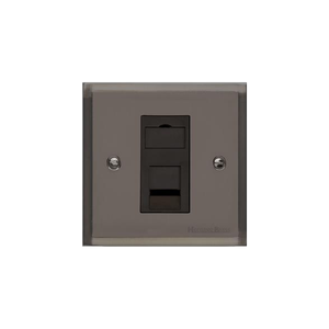 Elite Stepped Plate Range Polished Black Nickel Switches & Sockets, S06 - 1 Gang RJ45 by Heritage Brass By M-Marcus