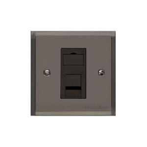 Elite Stepped Plate Range Polished Black Nickel Switches & Sockets, S06 - 1 Gang RJ11 by Heritage Brass By M-Marcus