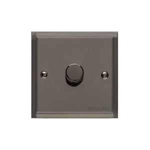 Elite Stepped Plate Range Polished Black Nickel Switches & Sockets, S06 - 1G Multi Location Primary Dimmer by Heritage Brass By M-Marcus