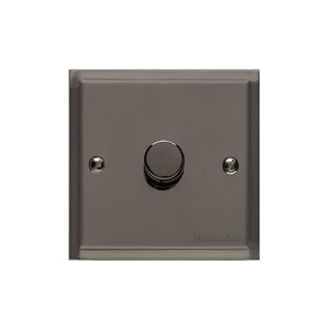 Elite Stepped Plate Range Polished Black Nickel Switches & Sockets, S06 - 1 Gang TED Dimmer (Compatible with LED Lamps) by Heritage Brass By M-Marcus
