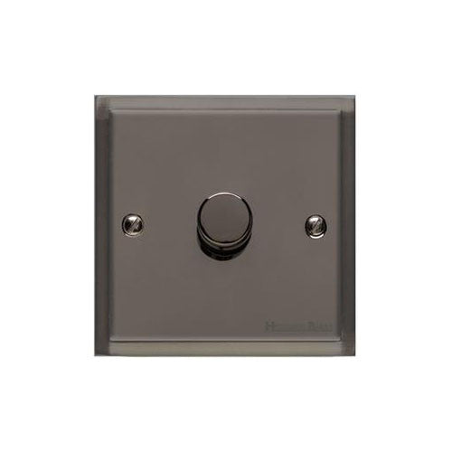 Elite Stepped Plate Range Polished Black Nickel Switches & Sockets, S06 - 1 Gang TED Dimmer (Compatible with LED Lamps) by Heritage Brass By M-Marcus