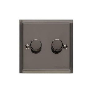 Elite Stepped Plate Range Polished Black Nickel Switches & Sockets, S06 - 2G Multi Location Primary Dimmer by Heritage Brass By M-Marcus