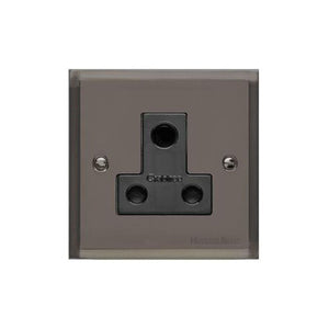 Elite Stepped Plate Range Polished Black Nickel Switches & Sockets, S06 - 5 Amp 3 Round Pin Socket by Heritage Brass By M-Marcus