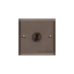 Elite Stepped Plate Range Matt Bronze Switches & Sockets, S09 - 1 Gang Toggle Switch by Heritage Brass By M-Marcus