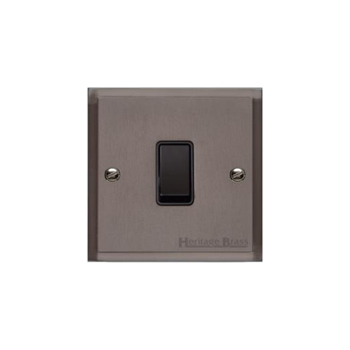 Elite Stepped Plate Range Matt Bronze Switches & Sockets, S09 - 1 Gang Rocker Switch by Heritage Brass By M-Marcus