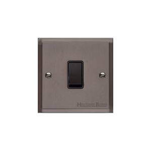 Elite Stepped Plate Range Matt Bronze Switches & Sockets, S09 - 1 Gang Intermediate Rocker Switch by Heritage Brass By M-Marcus