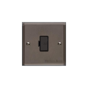 Elite Stepped Plate Range Matt Bronze Switches & Sockets, S09 - Unswitched Spur (13 Amp) by Heritage Brass By M-Marcus