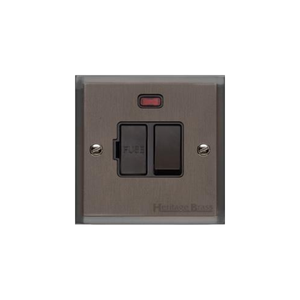 Elite Stepped Plate Range Matt Bronze Switches & Sockets, S09 - Switched Spur with Neon (13 Amp) by Heritage Brass By M-Marcus