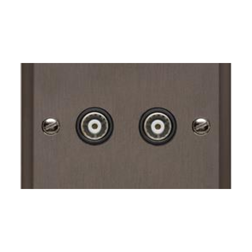 Elite Stepped Plate Range Polished Brass Switches & Sockets, S01 - TV/FM Diplexed Socket by Heritage Brass By M-Marcus