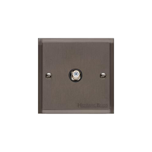 Elite Stepped Plate Range Matt Bronze Switches & Sockets, S09 - 1 Gang Satellite Socket by Heritage Brass By M-Marcus