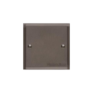 Elite Stepped Plate Range Matt Bronze Switches & Sockets, S09 - Single Blank Plate by Heritage Brass By M-Marcus