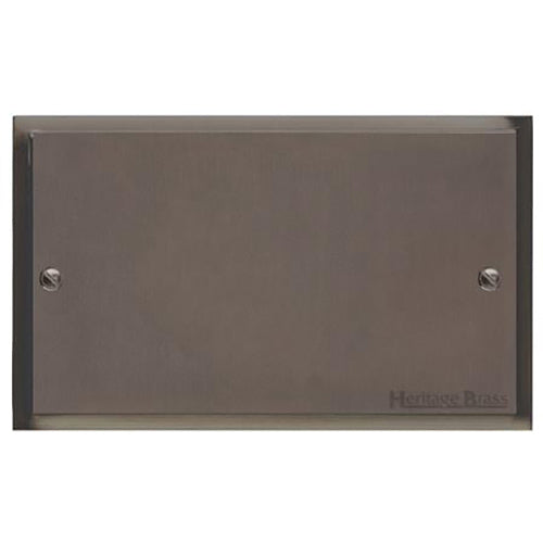 Elite Stepped Plate Range Matt Bronze Switches & Sockets, S09 - Double Blank Plate by Heritage Brass By M-Marcus