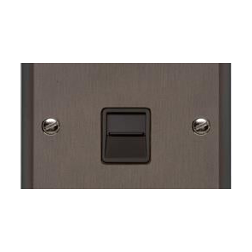 Elite Stepped Plate Range Polished Brass Switches & Sockets, S01 - 1 Gang Secondary Line Socket by Heritage Brass By M-Marcus