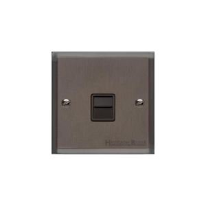 Elite Stepped Plate Range Matt Bronze Switches & Sockets, S09 - 1 Gang Master Line Socket by Heritage Brass By M-Marcus