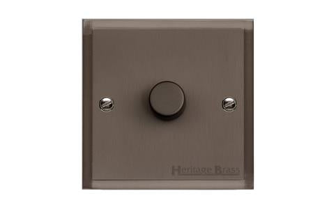 Elite Stepped Plate Range Matt Bronze Switches & Sockets, S09 - 1G Multi Location Primary Dimmer by Heritage Brass By M-Marcus