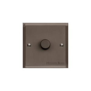Elite Stepped Plate Range Matt Bronze Switches & Sockets, S09 - 1 Gang Dimmer 400 watts (Compatible with halogen/ incandescent bulbs) by Heritage Brass By M-Marcus