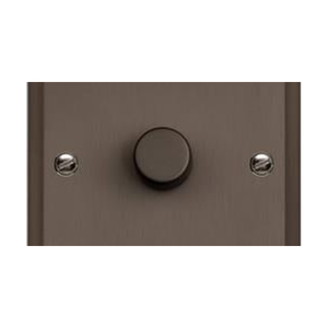 Elite Stepped Plate Range Satin Brass Switches & Sockets, S04 - 1 Gang TED Dimmer (Compatible with LED Lamps) by Heritage Brass By M-Marcus