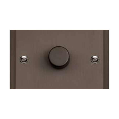 Elite Stepped Plate Range Satin Brass Switches & Sockets, S04 - 1 Gang TED Dimmer (Compatible with LED Lamps) by Heritage Brass By M-Marcus