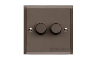 Elite Stepped Plate Range Matt Bronze Switches & Sockets, S09 - 2G Multi Location Primary Dimmer by Heritage Brass By M-Marcus