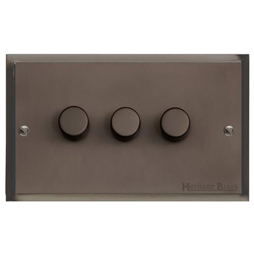 Elite Stepped Plate Range Matt Bronze Switches & Sockets, S09 - 3G Multi Location Secondary Dimmer by Heritage Brass By M-Marcus