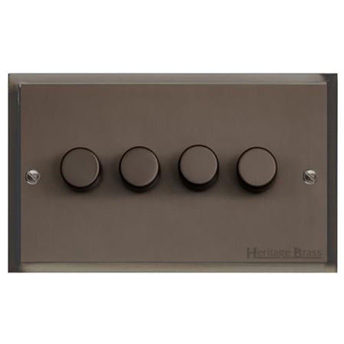 Elite Stepped Plate Range Matt Bronze Switches & Sockets, S09 - 4G Multi Location Secondary Dimmer by Heritage Brass By M-Marcus