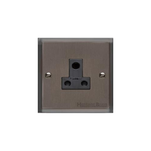 Elite Stepped Plate Range Matt Bronze Switches & Sockets, S09 - 5 Amp 3 Round Pin Socket by Heritage Brass By M-Marcus