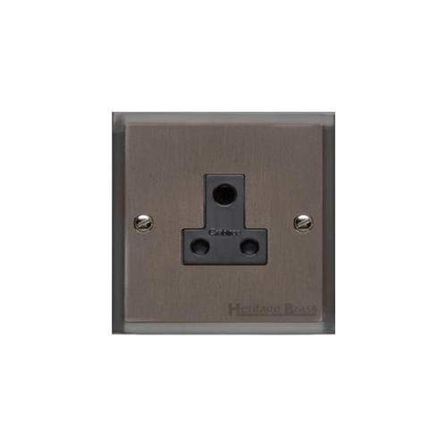 Elite Stepped Plate Range Matt Bronze Switches & Sockets, S09 - 5 Amp 3 Round Pin Socket by Heritage Brass By M-Marcus