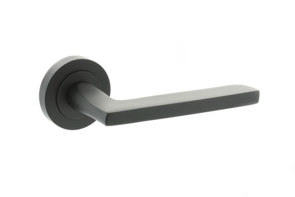 Status Alaska Lever Door Handle on Round Rose by Atlantic Hardware