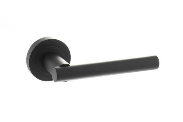 Status Nebraska Lever Door Handle on Round Rose by Atlantic Hardware