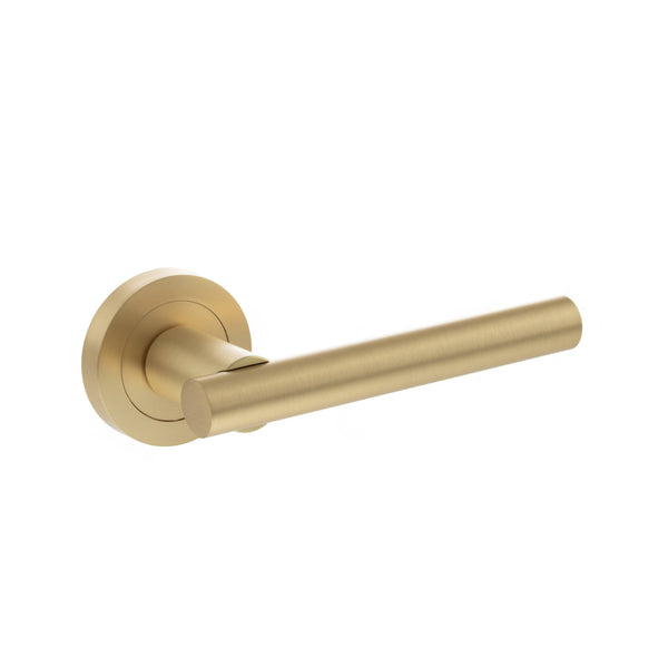 Status Nebraska Lever Door Handle on Round Rose by Atlantic Hardware