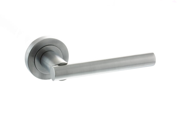 Status Nebraska Lever Door Handle on Round Rose by Atlantic Hardware