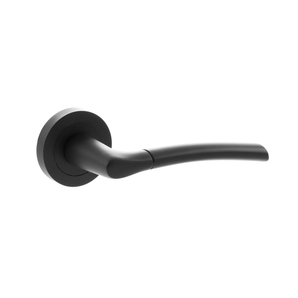 Status Indiana Lever Door Handle on Round Rose by Atlantic Hardware