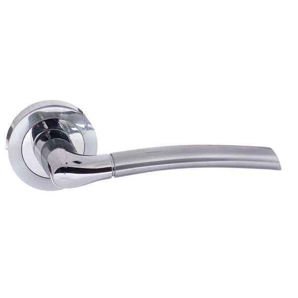 Status Indiana Lever Door Handle on Round Rose by Atlantic Hardware