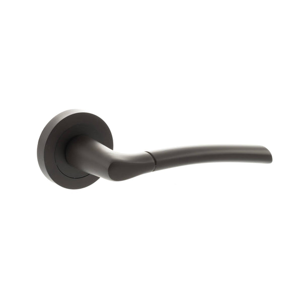 Status Indiana Lever Door Handle on Round Rose by Atlantic Hardware