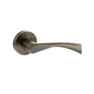 Status Colorado Lever Door Handle on Round Rose by Atlantic Hardware