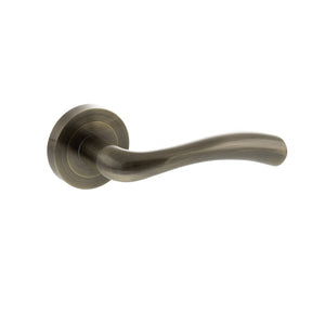 Status Texas Lever Door Handle on Round Rose by Atlantic Hardware