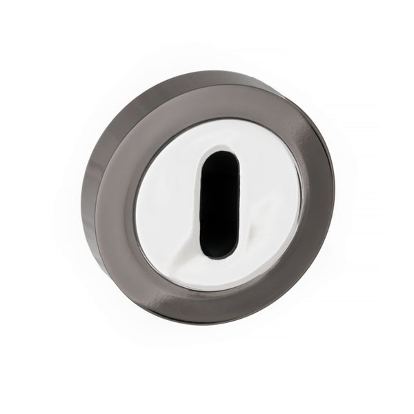Status Key Escutcheons on Round Rose by Atlantic Hardware