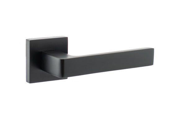 Status Montana Lever Door Handle on S4 Square Rose by Atlantic Hardware