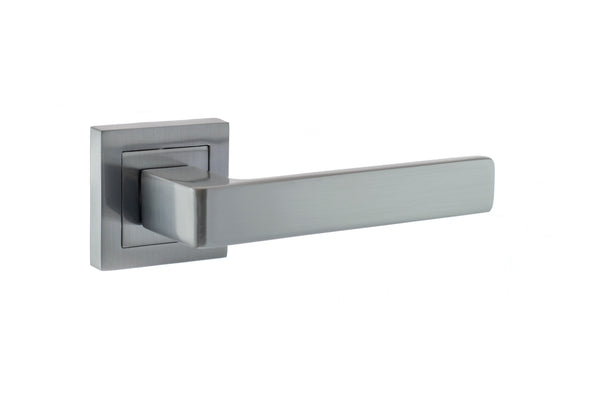 Status Montana Lever Door Handle on S4 Square Rose by Atlantic Hardware