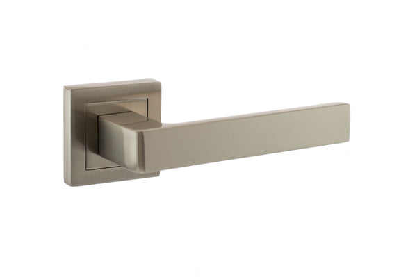 Status Montana Lever Door Handle on S4 Square Rose by Atlantic Hardware